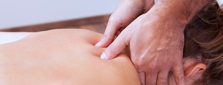 woman getting back massage